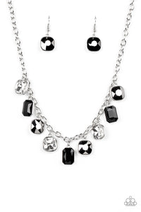 Best Decision Ever - Silver Hematite, Black & White Rhinestones Necklace - Sabrina's Bling Collection