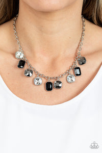 Best Decision Ever - Silver Hematite, Black & White Rhinestones Necklace - Sabrina's Bling Collection