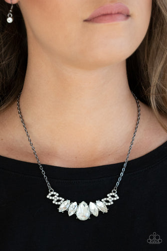 Bride-to-BEAM - Black & White Rhinestone Necklace - Sabrina's Bling Collection