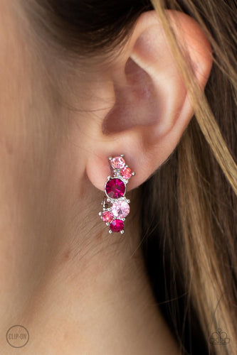 Cosmic Celebration - Pink Clip On Earrings - Sabrina's Bling Collection