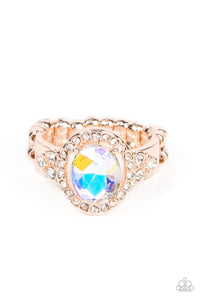 Dazzling I Dos - Rose Gold Iridescent Ring - Sabrina's Bling Collection