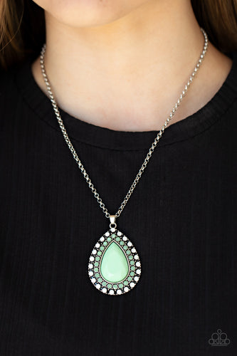 DROPLET Like Its Hot - Green Teardrop Necklace - Sabrina's Bling Collection