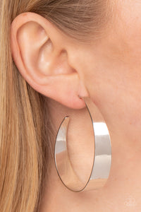 Flat Out Fashionable - Silver Hoop Earrings - Sabrinas Bling Collection