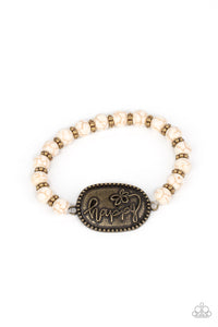 Lively Landscape - Brass "Happy" Bracelet - Sabrinas Bling Collection