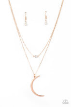 Load image into Gallery viewer, Modern Moonbeam - Rose Gold Moon Necklace - Sabrina&#39;s Bling Collection