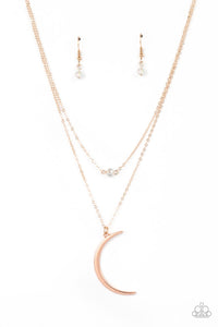 Modern Moonbeam - Rose Gold Moon Necklace - Sabrina's Bling Collection