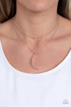 Load image into Gallery viewer, Modern Moonbeam - Rose Gold Moon Necklace - Sabrina&#39;s Bling Collection