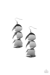 Modishly Metallic - Black Gunmetal Earrings - Sabrina's Bling Collection