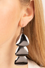 Load image into Gallery viewer, Modishly Metallic - Black Gunmetal Earrings - Sabrina&#39;s Bling Collection