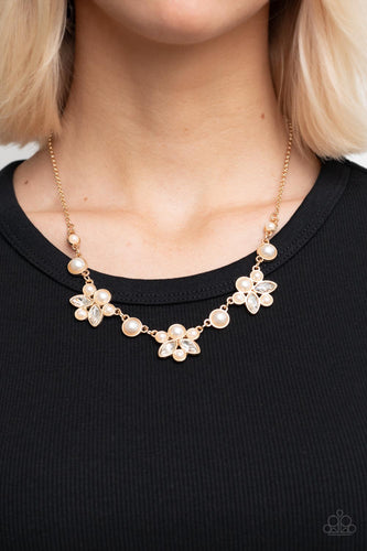 Royally Ever After - Gold & White Pearl Necklace - Sabrina's Bling Collection