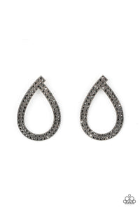 Diva Dust - Black Hematite Rhinestone Earrings - Sabrina's Bling Collection