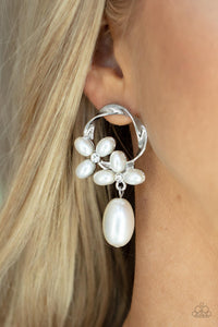 Elegant Expo - White Earrings - Sabrina's Bling Collection
