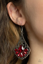 Load image into Gallery viewer, Exemplary Elegance - Red Teardrop Earrings - Sabrina&#39;s Bling Collection