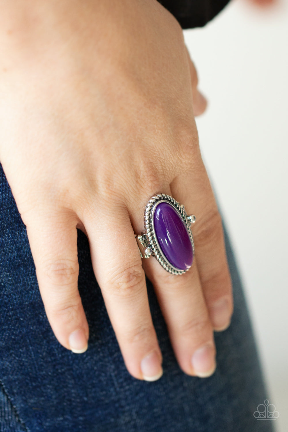 Oval Oasis - Purple Ring - Sabrina's Bling Collection