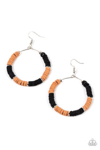 Skillfully Stacked - Black & Brown Earrings - Sabrinas Bling Collection