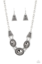 Load image into Gallery viewer, Textured TRAPEZOID - Silver Rhinestone Necklace - Sabrina&#39;s Bling Collection