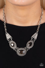 Load image into Gallery viewer, Textured TRAPEZOID - Silver Rhinestone Necklace - Sabrina&#39;s Bling Collection