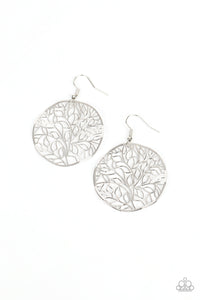 Autumn Harvest - Silver Leaf Pattern Earrings - Sabrina's Bling Collection