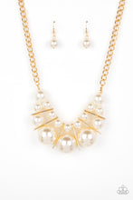 Load image into Gallery viewer, Challenge Accepted - Gold &amp; White Pearl Necklace - Sabrina&#39;s Bling Collection