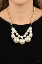 Load image into Gallery viewer, Challenge Accepted - Gold &amp; White Pearl Necklace - Sabrina&#39;s Bling Collection