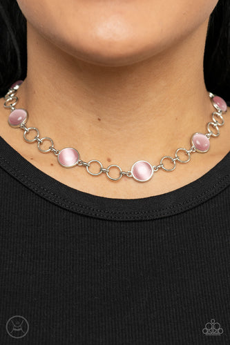 Dreamy Distractions - Pink Cat's Eye Necklace - Sabrina's Bling Collection