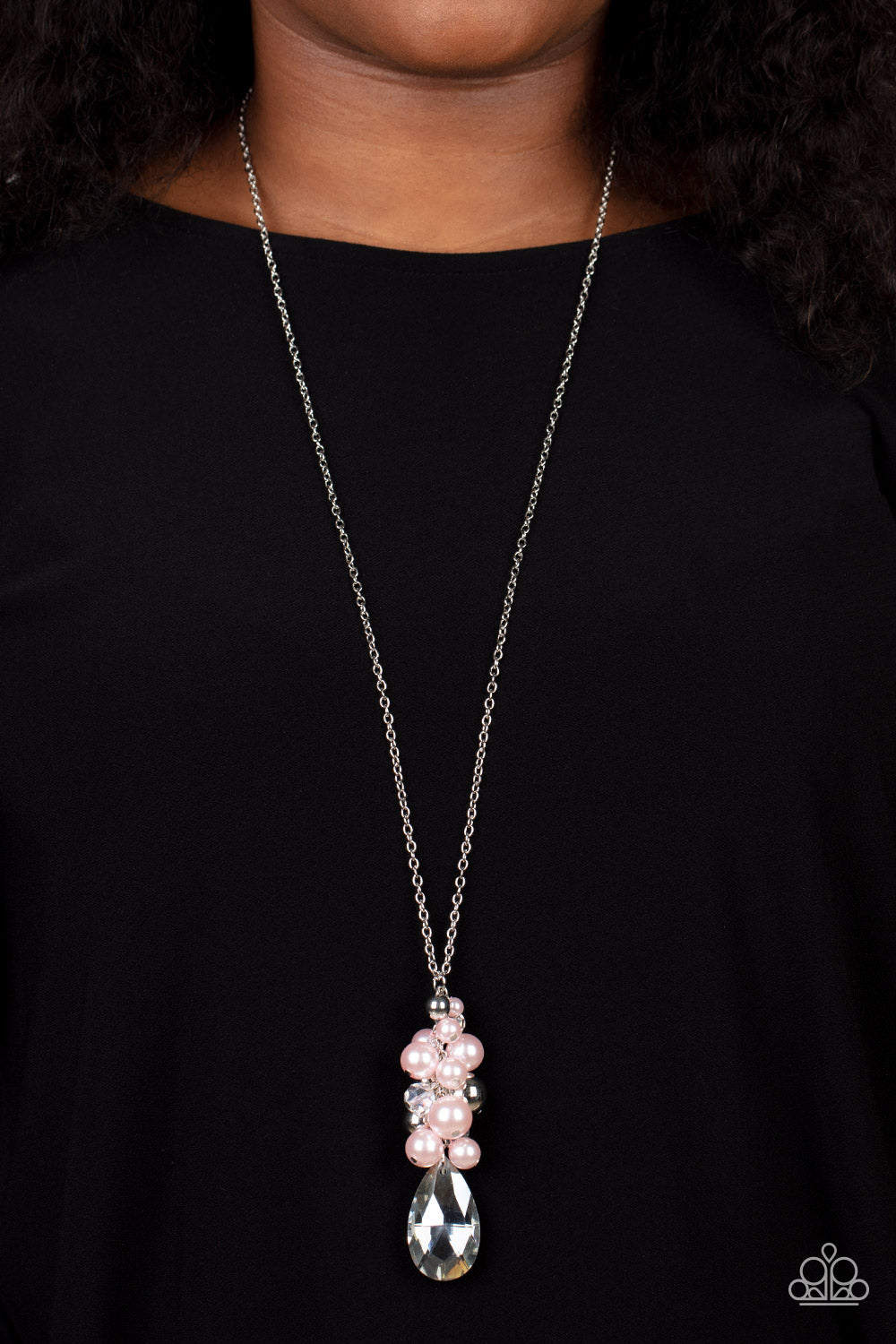 Drip Drop Dazzle - Pink Necklace - Sabrina's Bling Collection