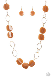 Posh Promenade - Brown Acrylic Necklace - Sabrina's Bling Collection