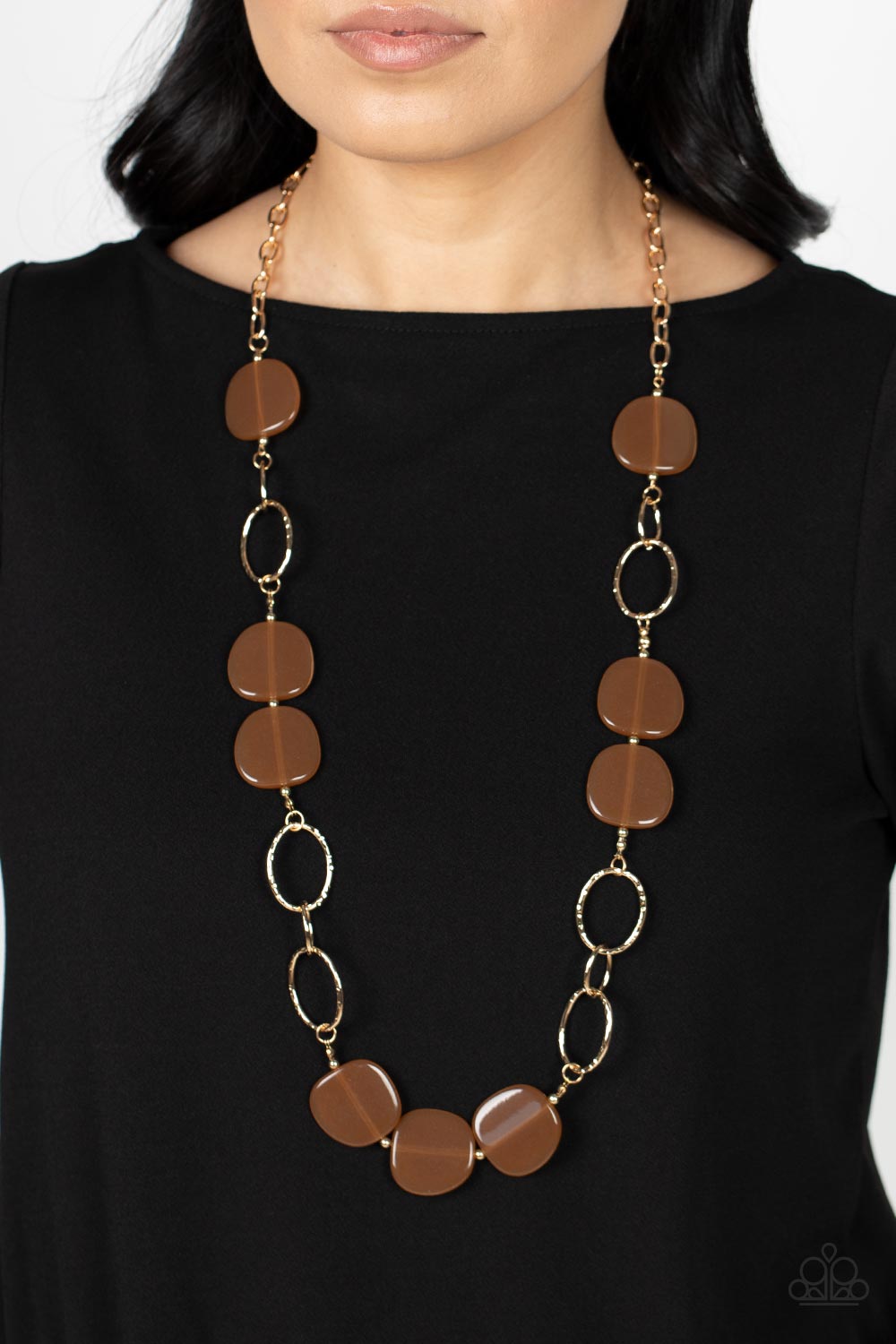 Posh Promenade - Brown Acrylic Necklace - Sabrina's Bling Collection