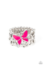 Load image into Gallery viewer, All FLUTTERED Up - Pink &amp; Iridescent Butterfly Ring - Sabrina&#39;s Bling Collection