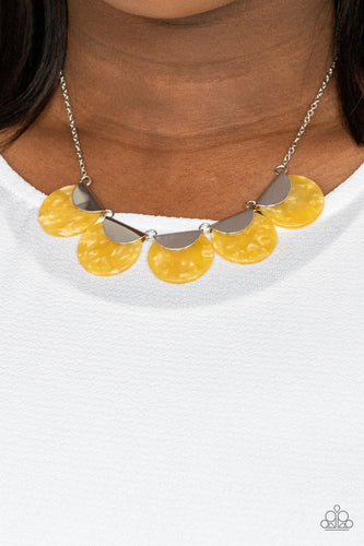 Mermaid Oasis - Yellow Acrylic Necklace - Sabrina's Bling Collection