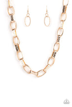 Load image into Gallery viewer, Motley In Motion - Gold Hammered Necklace - Sabrina&#39;s Bling Collection