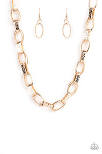 Motley In Motion - Gold Hammered Necklace - Sabrina's Bling Collection