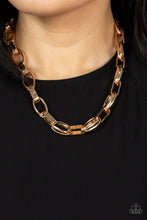 Load image into Gallery viewer, Motley In Motion - Gold Hammered Necklace - Sabrina&#39;s Bling Collection