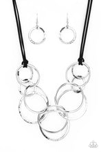 Load image into Gallery viewer, Spiraling Out of COUTURE - Silver &amp; Black Necklace - Sabrina&#39;s Bling Collection