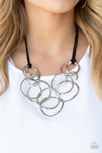 Load image into Gallery viewer, Spiraling Out of COUTURE - Silver &amp; Black Necklace - Sabrina&#39;s Bling Collection