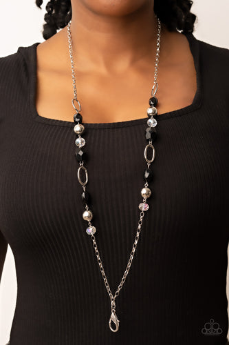 Vivid Variety - Black Lanyard Necklace - Sabrina's Bling Collection