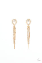 Load image into Gallery viewer, Luxury Lasso - Gold &amp; White Rhinestone Earrings - Sabrina&#39;s Bling Collection