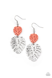 Palm Tree Cabana - Orange Earrings - Sabrina's Bling Collection