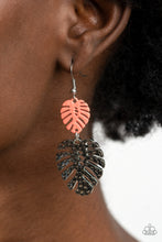 Load image into Gallery viewer, Palm Tree Cabana - Orange Earrings - Sabrina&#39;s Bling Collection