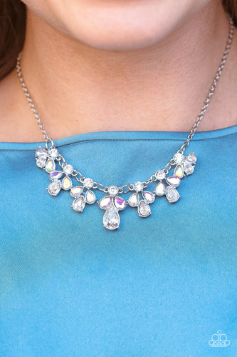 See in a New STARLIGHT - White & Iridescent Rhinestone Necklace - Sabrina's Bling Collection