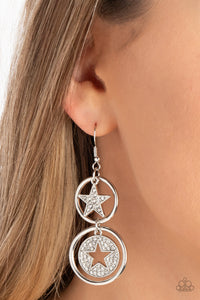 Liberty and SPARKLE for All - White Star Earrings - Sabrina's Bling Collection