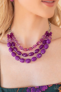 Tropical Hideaway - Purple Necklace - Sabrinas Bling Collection