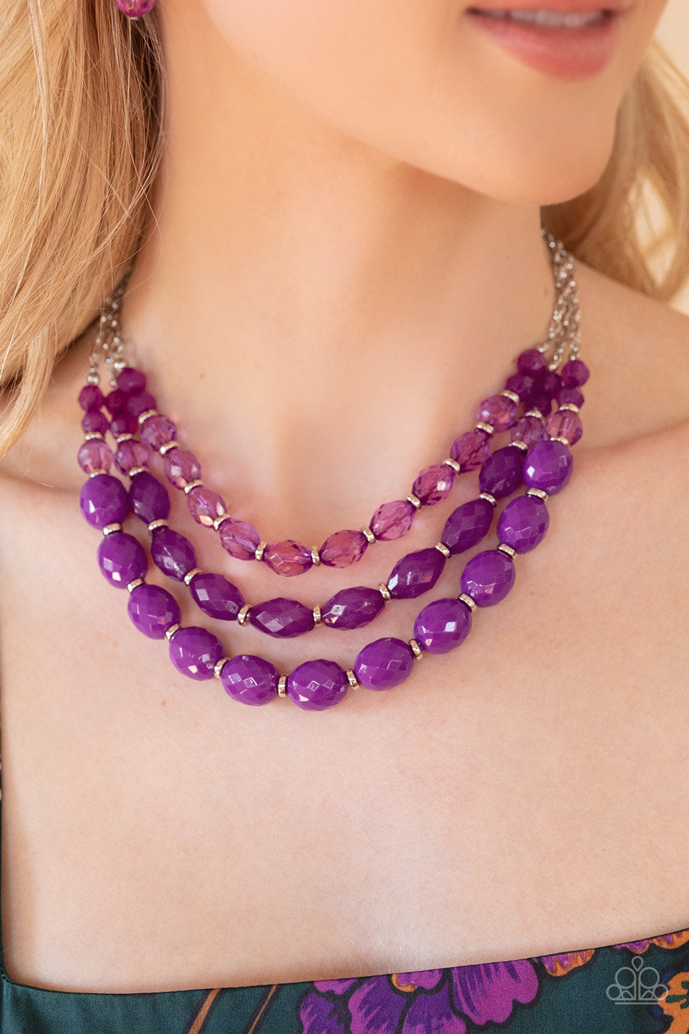 Tropical Hideaway - Purple Necklace - Sabrinas Bling Collection