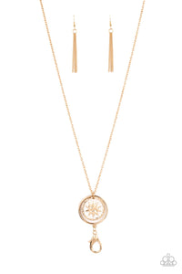 Cretian Crest - Gold Sun Lanyard Necklace - Sabrina's Bling Collection