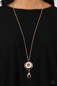 Cretian Crest - Gold Sun Lanyard Necklace - Sabrina's Bling Collection