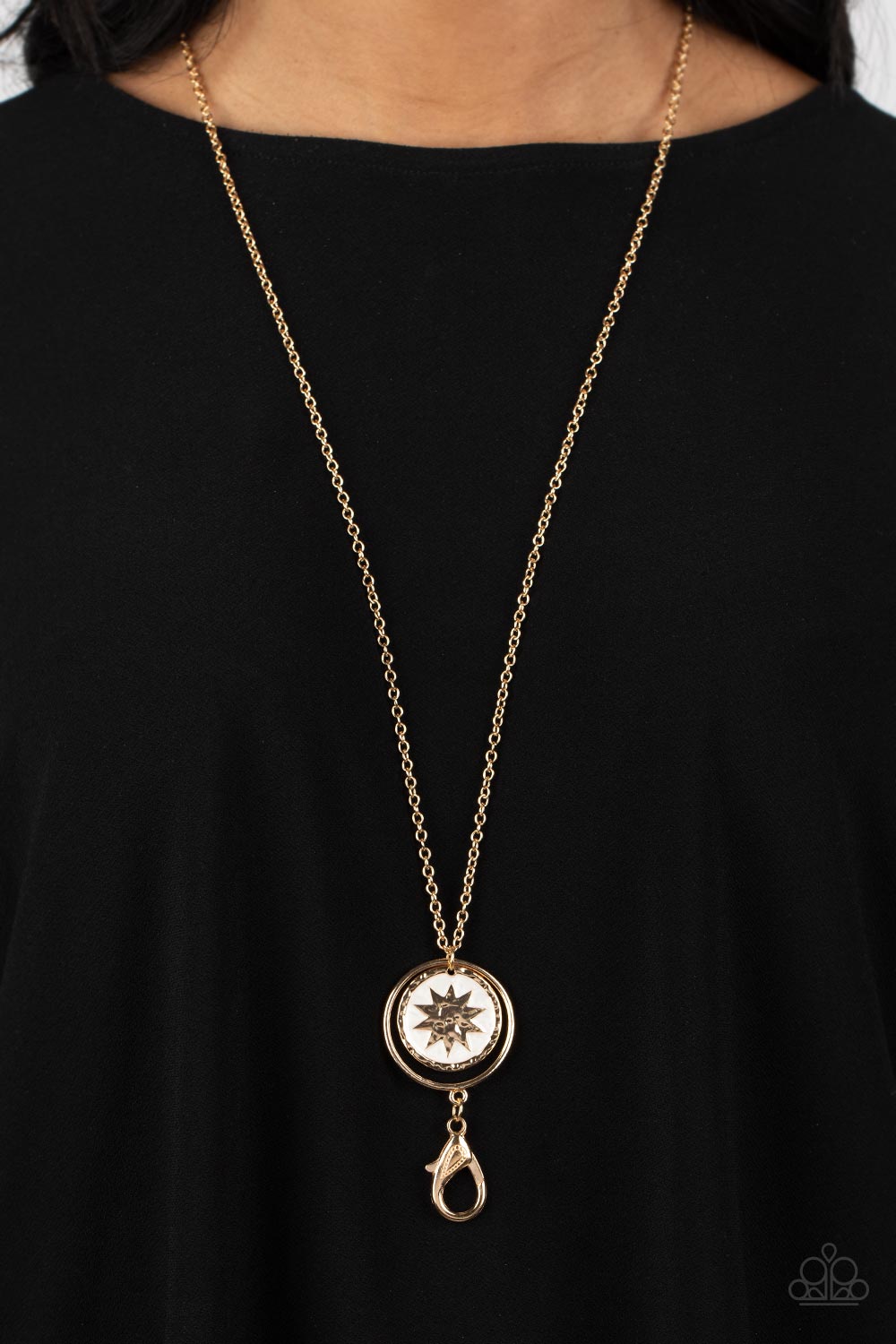 Cretian Crest - Gold Sun Lanyard Necklace - Sabrina's Bling Collection