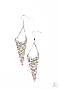 Sharp-Dressed Drama - Multi Oil Spill Earrings - Sabrina's Bling Collection