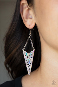 Sharp-Dressed Drama - Multi Oil Spill Earrings - Sabrina's Bling Collection