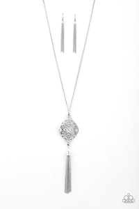 Totally Worth The TASSEL - Silver Necklace - Sabrina's Bling Collection