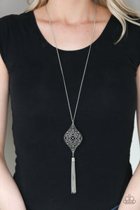 Totally Worth The TASSEL - Silver Necklace - Sabrina's Bling Collection